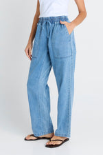 Load image into Gallery viewer, Betty Basics Quinn Cotton Jogger - Blue Medium [SZ:8]
