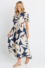 Load image into Gallery viewer, Betty Basics Nova Shirt Dress - Navy Floral Print [SZ:8]
