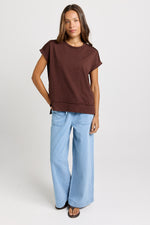 Load image into Gallery viewer, Betty Basics Shirley Short Sleeve Tee [CLR:CHOCOLATE BROWN SZ:8]
