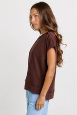 Load image into Gallery viewer, Betty Basics Shirley Short Sleeve Tee [CLR:CHOCOLATE BROWN SZ:8]
