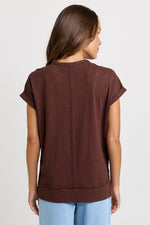 Load image into Gallery viewer, Betty Basics Shirley Short Sleeve Tee [CLR:CHOCOLATE BROWN SZ:8]
