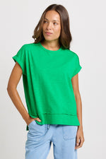 Load image into Gallery viewer, Betty Basics Shirley Short Sleeve Tee [CLR:GREEN SZ:8]
