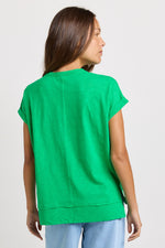 Load image into Gallery viewer, Betty Basics Shirley Short Sleeve Tee [CLR:GREEN SZ:8]
