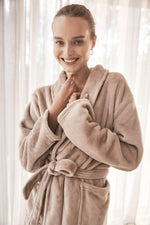 Load image into Gallery viewer, Gingerlilly Colette Long Plush Robe - Biscuit [CLR:BISCUIT SZ:S]
