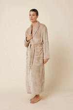 Load image into Gallery viewer, Gingerlilly Colette Long Plush Robe - Biscuit [CLR:BISCUIT SZ:S]
