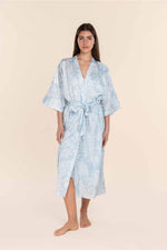 Load image into Gallery viewer, Gingerlilly Annie Cotton Sateen Robe - Blue Paisley [SZ:S]
