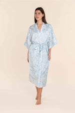 Load image into Gallery viewer, Gingerlilly Annie Cotton Sateen Robe - Blue Paisley [SZ:S]
