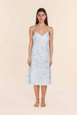 Load image into Gallery viewer, Gingerlilly Caroline Cotton Sateen Chemise - Blue Paisley [SZ:S]
