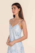Load image into Gallery viewer, Gingerlilly Caroline Cotton Sateen Chemise - Blue Paisley [SZ:S]
