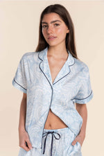 Load image into Gallery viewer, Gingerlilly Daphne Cotton Sateen Short Set - Blue [SZ:S]
