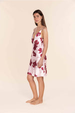Load image into Gallery viewer, Gingerlilly Iris Silky Satin Short Nightie - Pink Floral [SZ:M]
