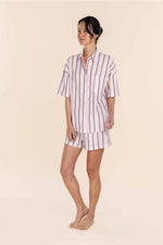 Load image into Gallery viewer, Gingerlilly Sasha Striped Boyfriend PJ Set - Pink [SZ:S]
