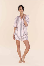 Load image into Gallery viewer, Gingerlilly Sasha Striped Boyfriend PJ Set - Pink [SZ:S]
