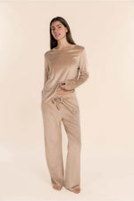 Load image into Gallery viewer, Gingerlilly Thea Velour Long Lounge Set - Beige [CLR:BEIGE SZ:S]
