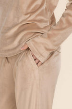 Load image into Gallery viewer, Gingerlilly Thea Velour Long Lounge Set - Beige [CLR:BEIGE SZ:S]
