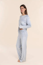 Load image into Gallery viewer, Gingerlilly Thea Velour Long Lounge Set - Blue [CLR:BLUE SZ:XS]
