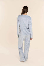 Load image into Gallery viewer, Gingerlilly Thea Velour Long Lounge Set - Blue [CLR:BLUE SZ:XS]
