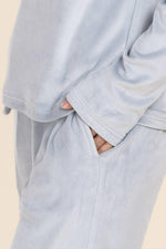 Load image into Gallery viewer, Gingerlilly Thea Velour Long Lounge Set - Blue [CLR:BLUE SZ:XS]
