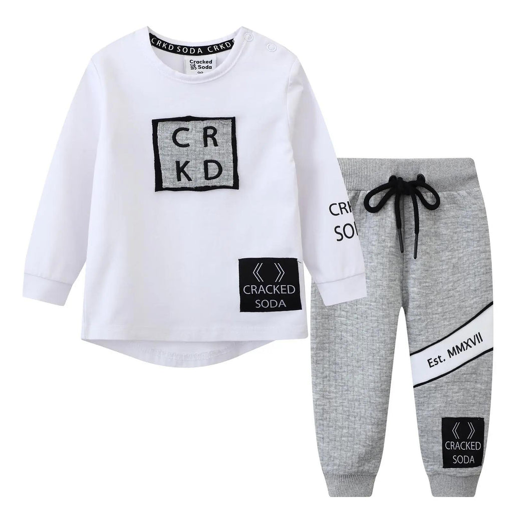 Cracked Soda Jaxton L/Sleeve & Pant 2pc Set - White [CLR:WHITE  SZ:000]