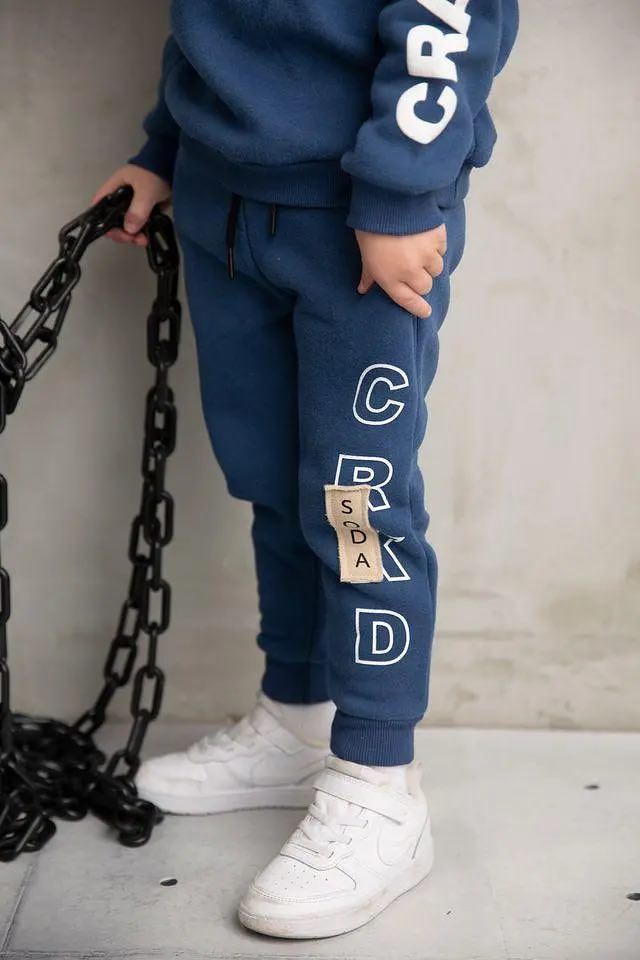 Cracked Soda Levi Detailed Trackpants - Denim Blue [CLR:DENIM BLUE SZ:3]