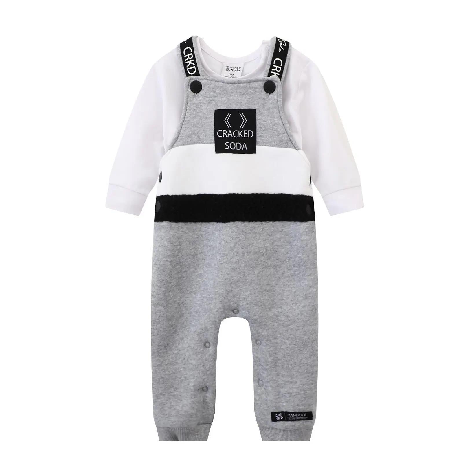 Cracked Soda Thunder Detailed Overalls 2pc Set - Grey Marl [CLR:GREY MARL SZ:0000]