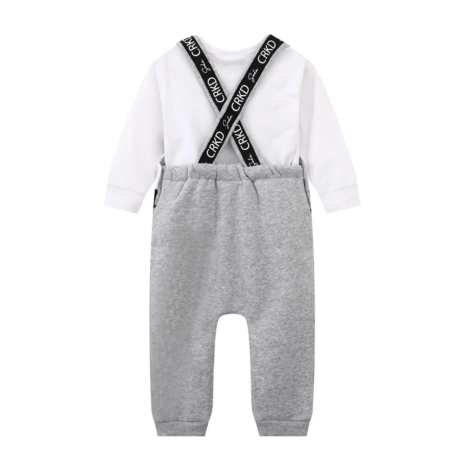 Cracked Soda Thunder Detailed Overalls 2pc Set - Grey Marl [CLR:GREY MARL SZ:0000]