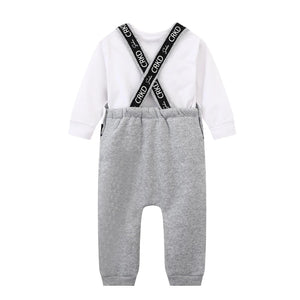 Cracked Soda Thunder Detailed Overalls 2pc Set - Grey Marl [CLR:GREY MARL SZ:0000]