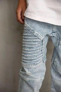 Cracked Soda Jaxton Detailed Print Jeans - Denim Blue [CLR:DENIM BLUE SZ:3]