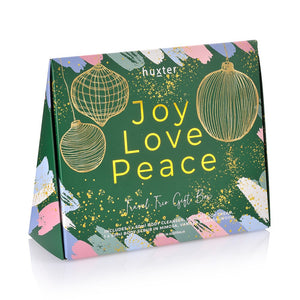 Huxter Travel Trio Gift Box - Green Christmas Bauble Hand Creams - Joy, Peace, Love