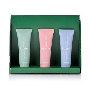 Huxter Travel Trio Gift Box - Green Christmas Bauble Hand Creams - Joy, Peace, Love