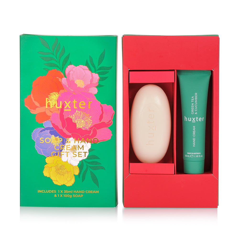 Huxter Soap & 35ml Hand Cream Gift Box - Green Tea & Cucumber