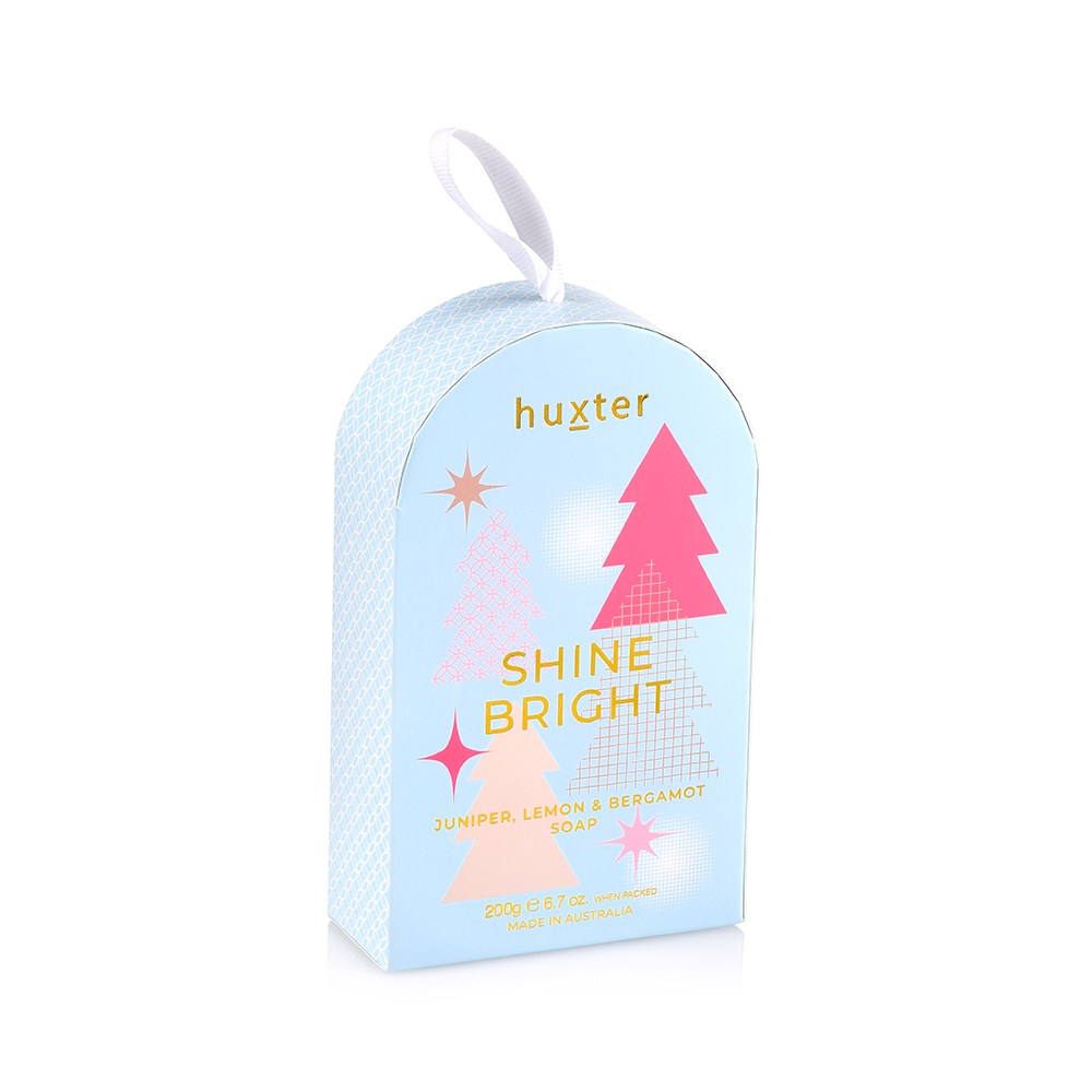 Huxter Christmas "Shine Bright" Hanging Soap Dome 200g - Juniper, Lemon & Bergamot