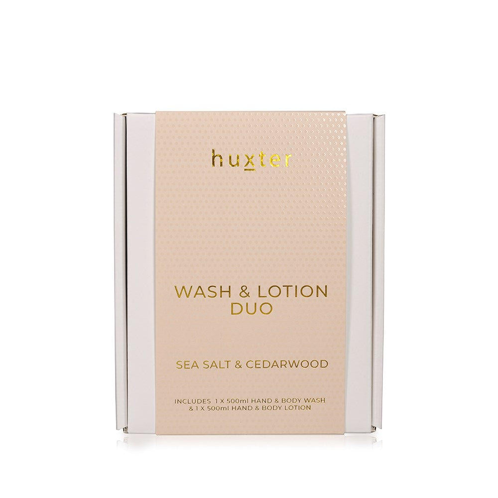 Huxter Wash & Lotion Duo 2 x 500ml - Neutral - Sea Salt & Cedarwood