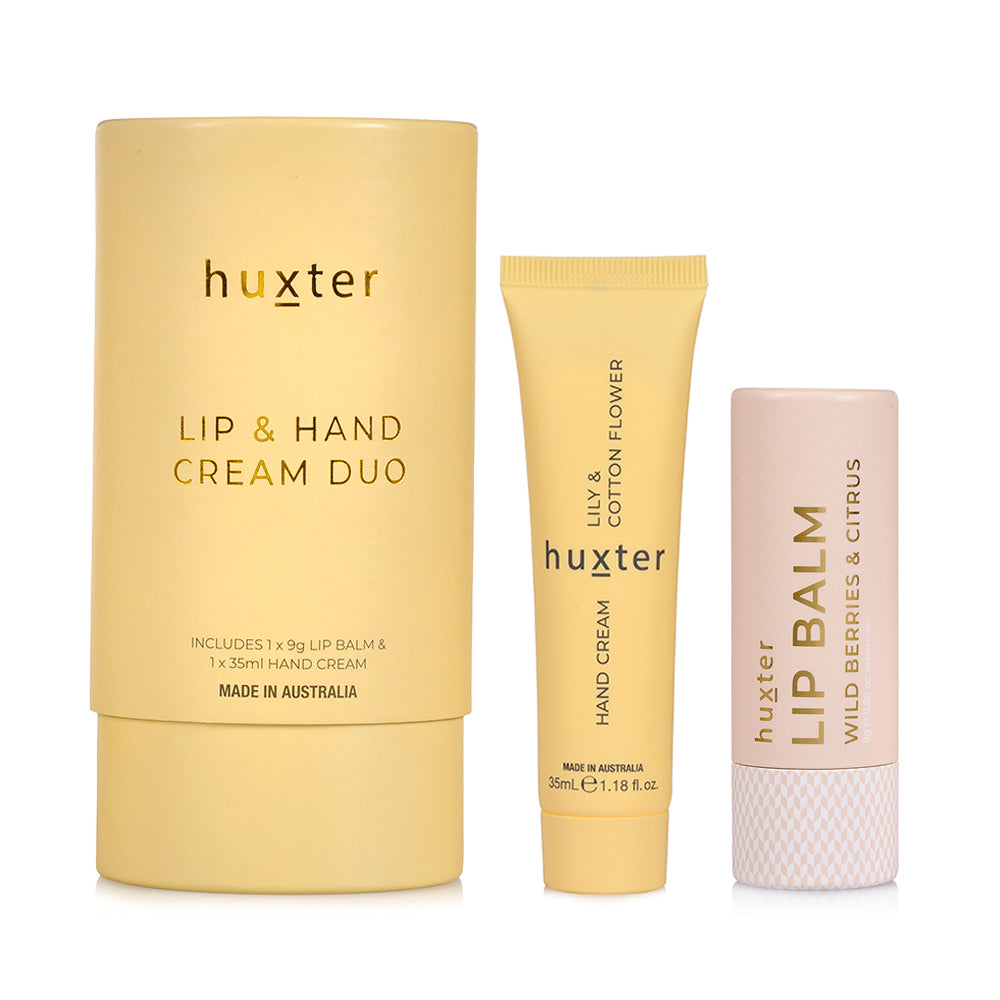 Huxter Lip & Hand Cream Duo - Lily & Cotton Flower