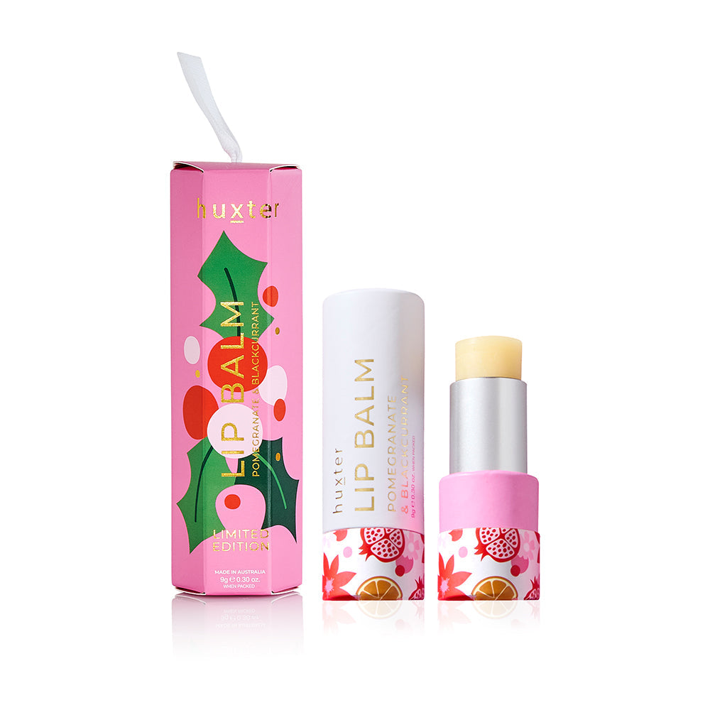 Huxter Christmas Flowers Collection Hanging Lip Balm - Pomegranate & Blackcurrant 9g (Pink) 