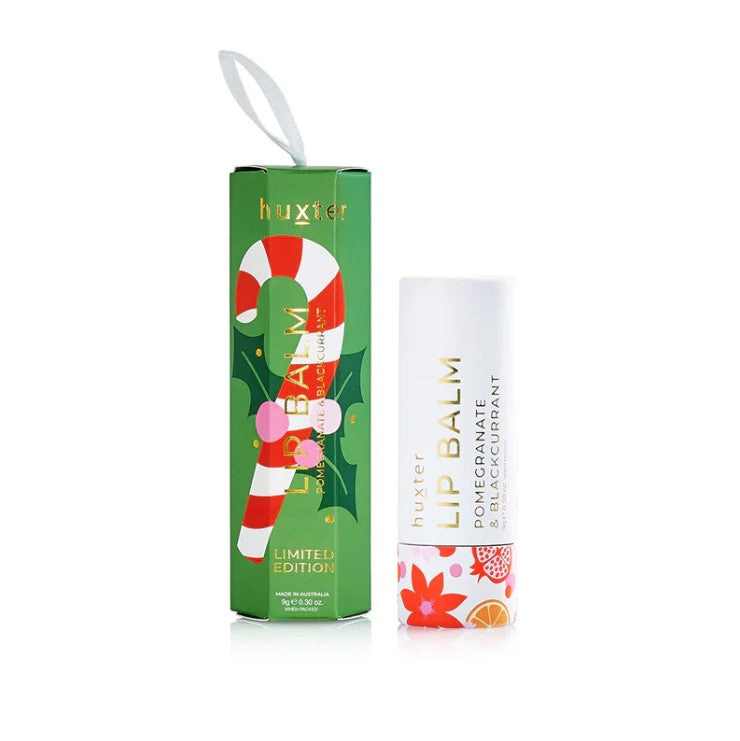 Huxter Christmas Flowers Collection Hanging Lip Balm - Pomegranate & Blackcurrant 9g (Green)