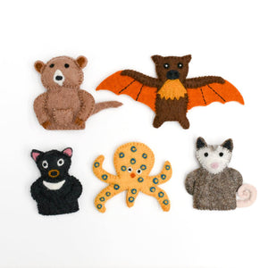 Tara Treasures Felt Finger Puppet Set of 5 - Australian Animals Set E