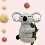 Load image into Gallery viewer, Tara Treasures Baby Nursery Felt Hanging Cot Mobile - Sleeping Koala
