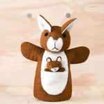 Load image into Gallery viewer, Tara Treasures Felt Hand Puppet - Brown Kangaroo with Joey

