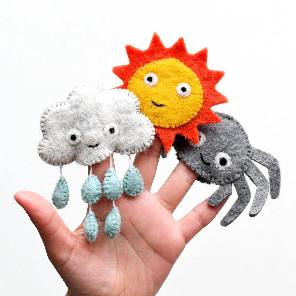 Tara Treasures Felt Finger Puppet Set of 3 - Incy Wincy/Itsy Bitsy Spider