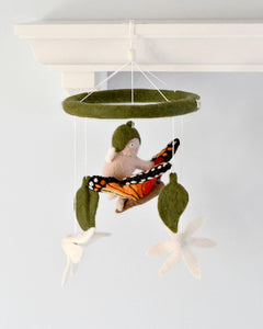 Tara Treasures May Gibbs Felt Nursery Cot Mobile - Gumnut Baby with Butterfly