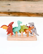 Load image into Gallery viewer, Tara Treasures Felt Finger Puppet Set of 5 - Dinosaur
