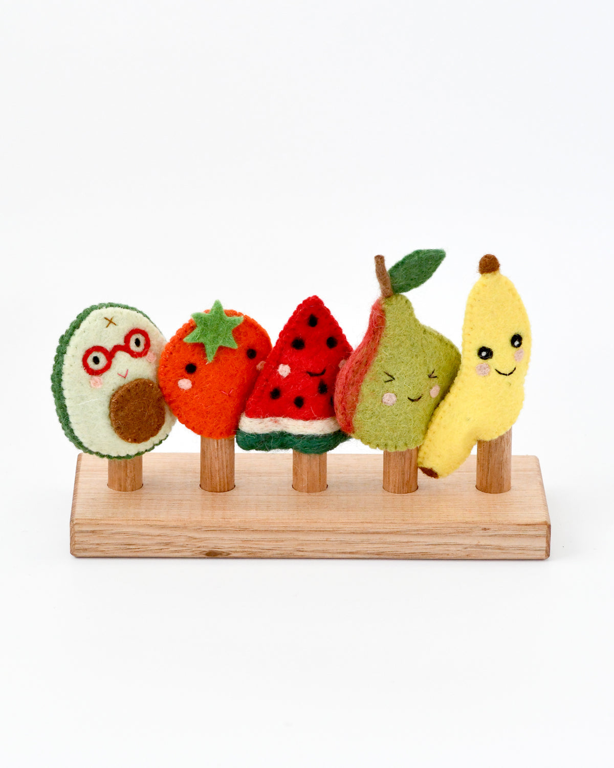 Tara Treasures Felt Finger Puppet Set of 5 - Fruits