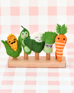 Load image into Gallery viewer, Tara Treasures Felt Finger Puppet Set of 5 - Vegetables
