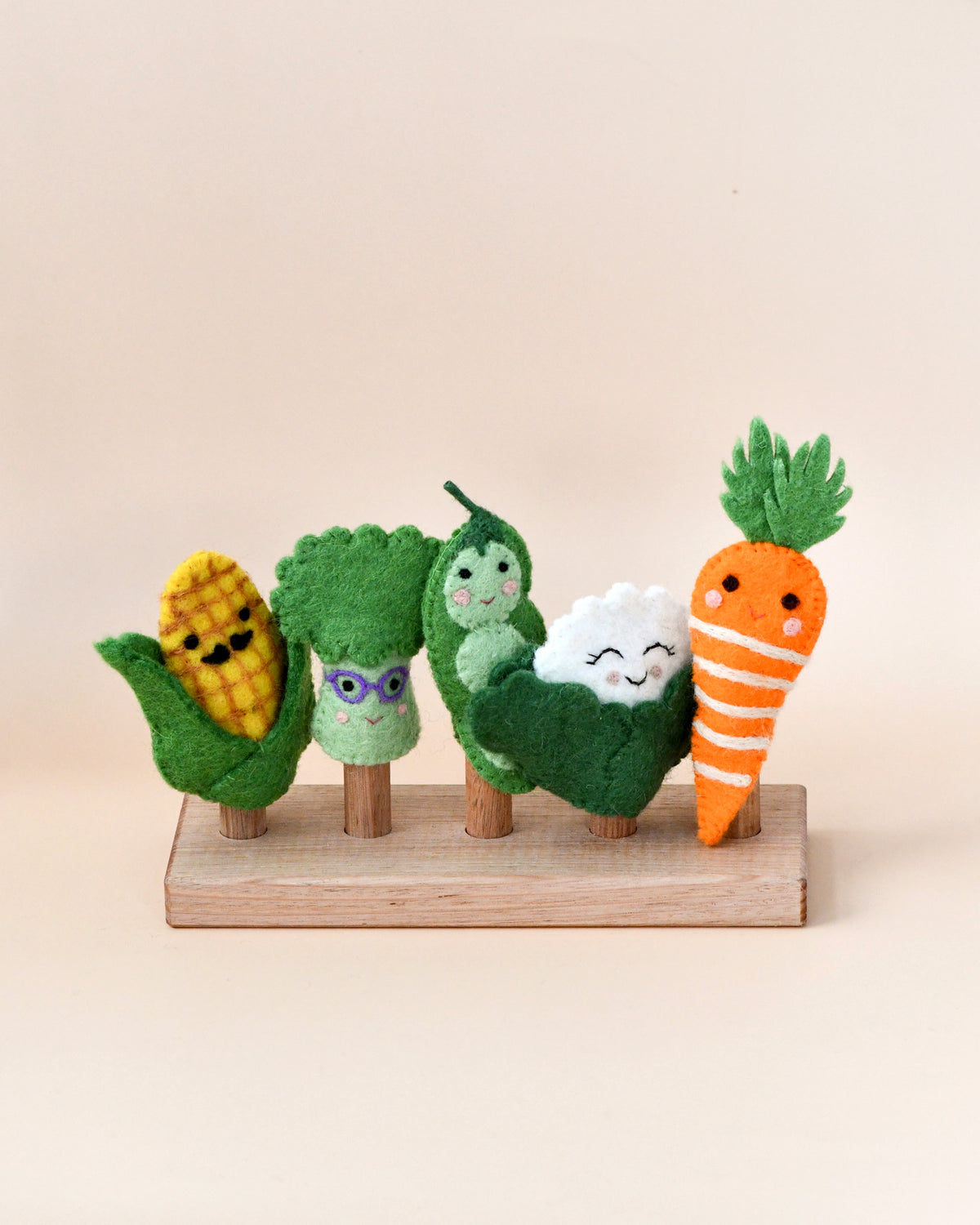 Tara Treasures Felt Finger Puppet Set of 5 - Vegetables