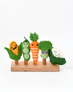 Tara Treasures Felt Finger Puppet Set of 5 - Vegetables