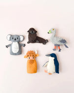 Load image into Gallery viewer, Tara Treasures Felt Finger Puppet Set of 5 - Australian Phillip Island  Animals 
