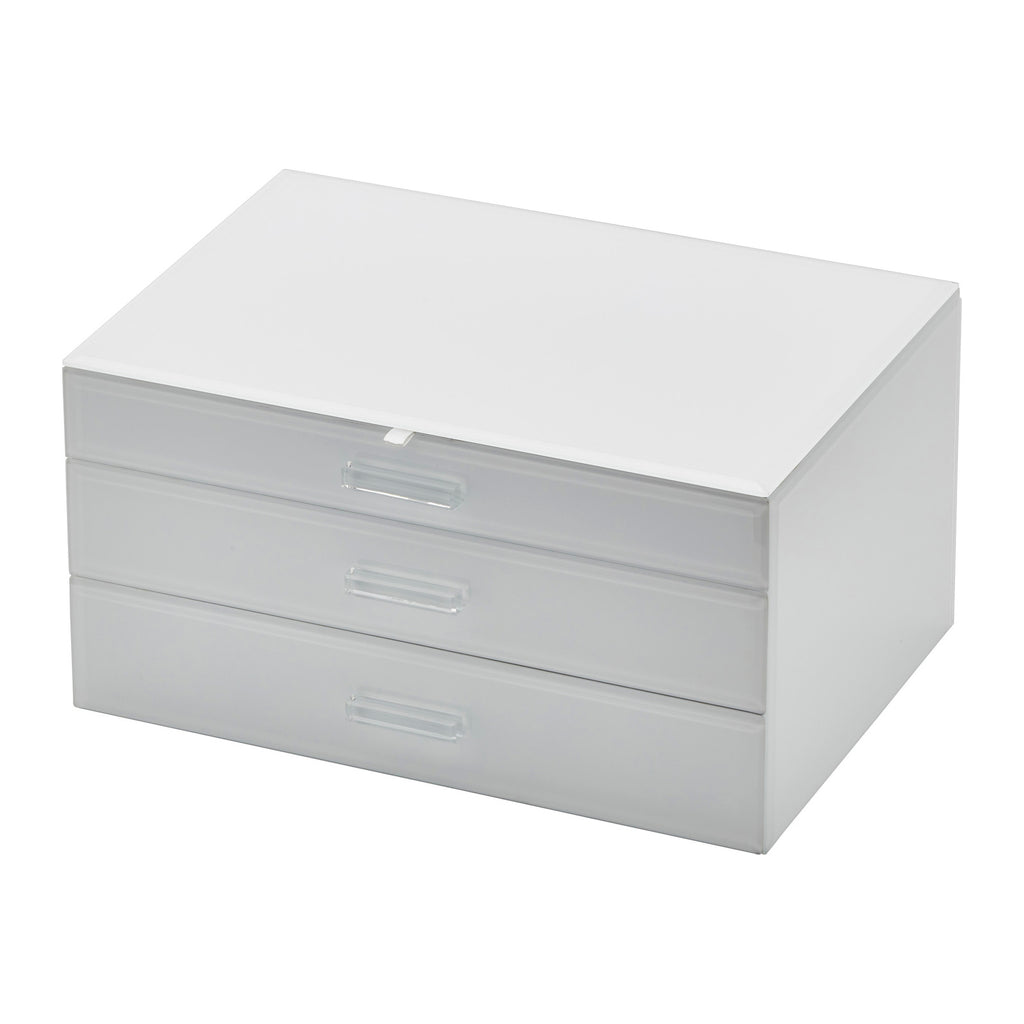 One Six Eight London Gabriella Glass Jewellery Box - White XL