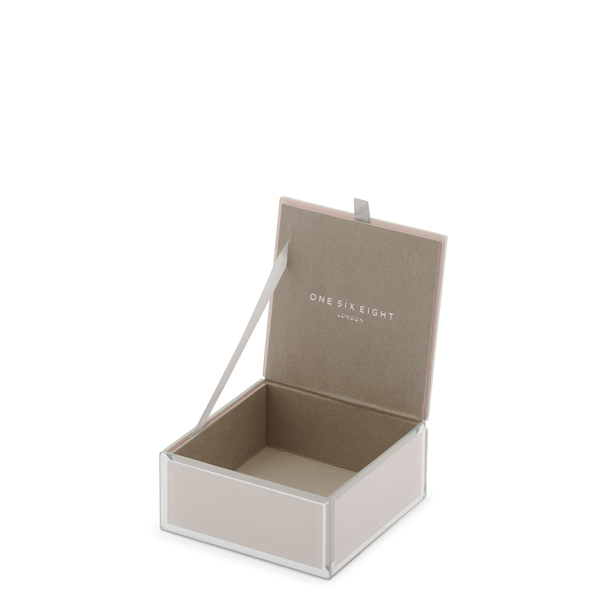 One Six Eight London Sara Glass Jewellery Box - Nude Small  