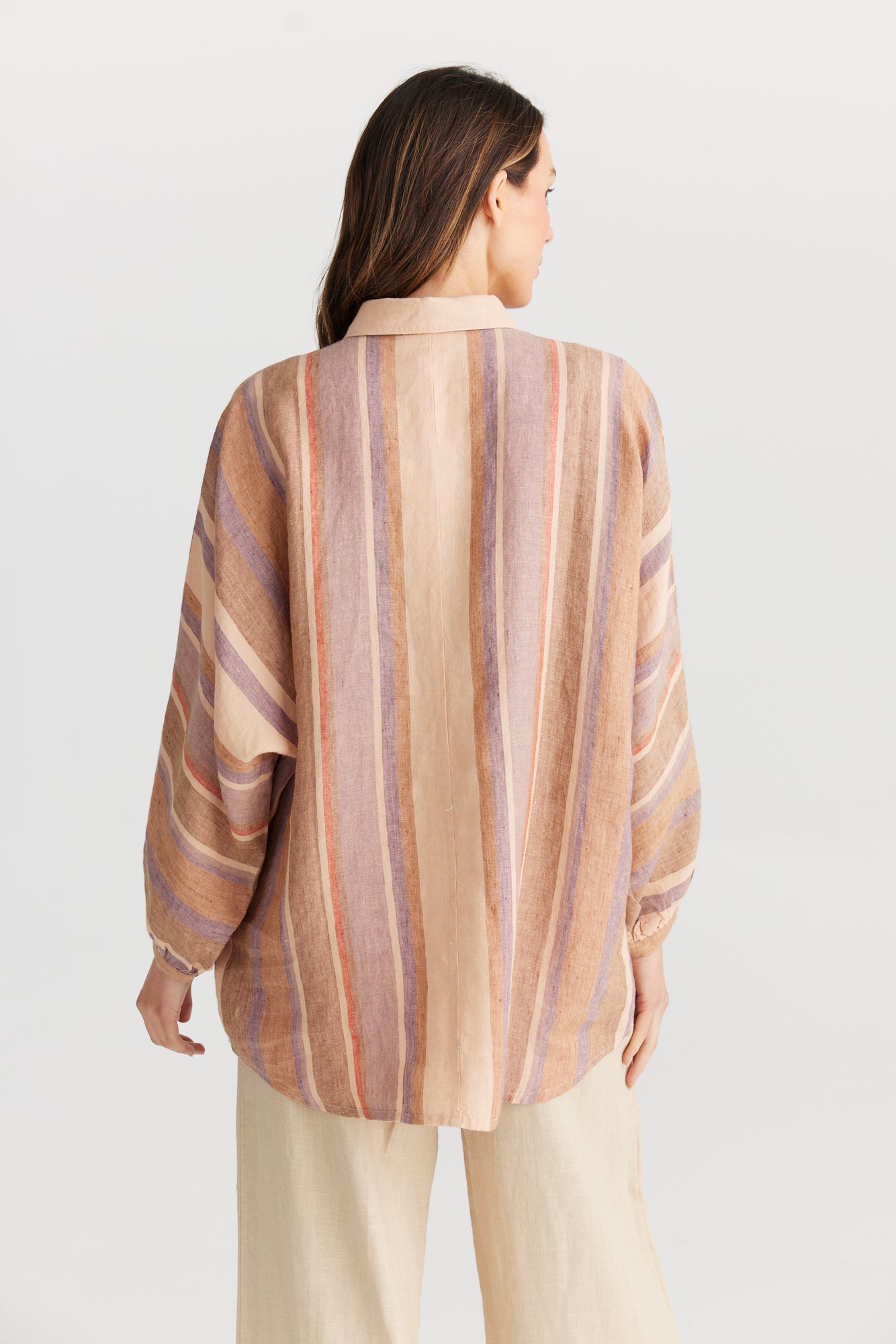 The Shanty Corporation Milano Shirt- Santal Stripe [CLR:SANTAL STRIPE SZ:S]